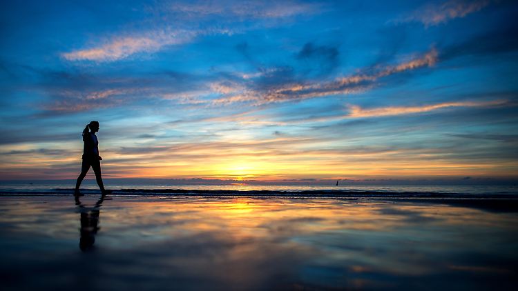 Urlauber an der deutschen Nordseeküste