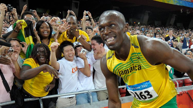 Usain Bolt im Jahr 2008 - bei den Olympischen Spielen in Peking stellte er den 100-Meter-Weltrekord auf und verbesserte ihn ein Jahr später in Berlin auf 9,58 Sekunden.