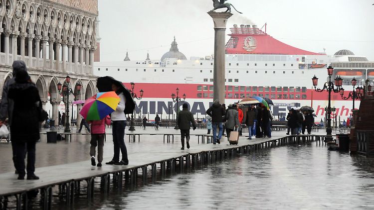 Hochwasser in Venedig.