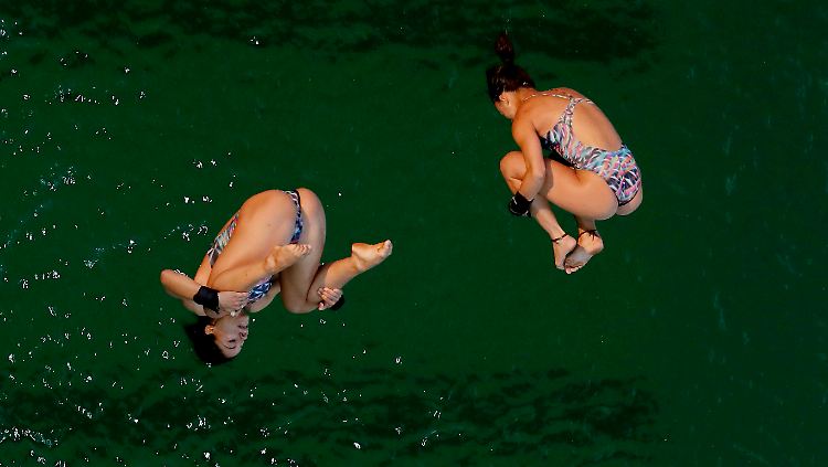 Im Finale vom 10-Meter-Turm lief es für Ingrid de Oliveira und Giovanna Pedroso nicht so ganz rund.