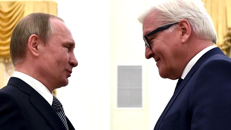 Steinmeier bei einem Treffen mit Putin Ende März in Moskau