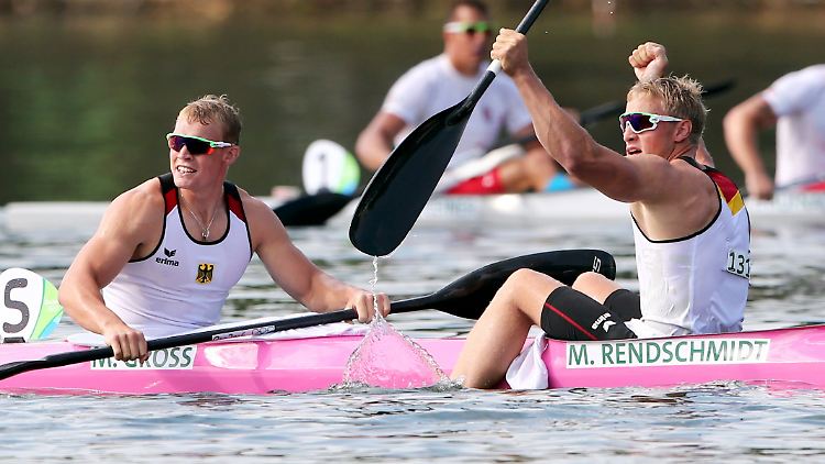 Große Worte, große Taten: Die Olympiasieger Max Rendschmidt und Marcus Groß.