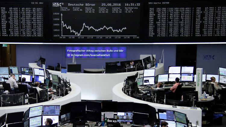 Deutlich unter dem Schlusskurs vom Vortag notiert der Dax während des gesamten Handelstages.