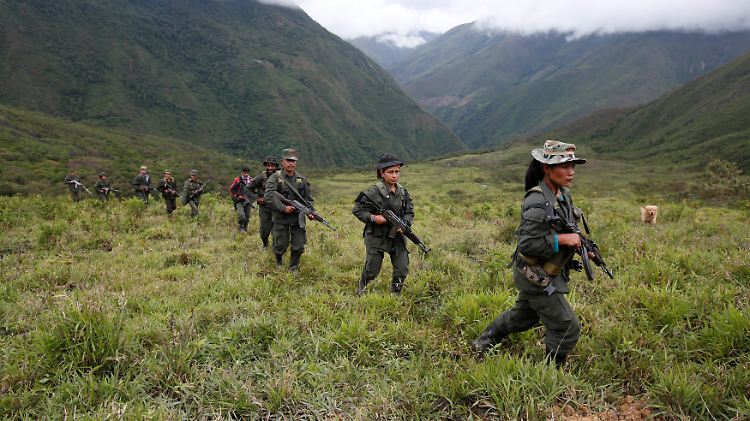 Farc-Rebellen sollen nun aus ihren Verstecken kommen. Hier patrouilliert eine Gruppe noch in den Bergen.