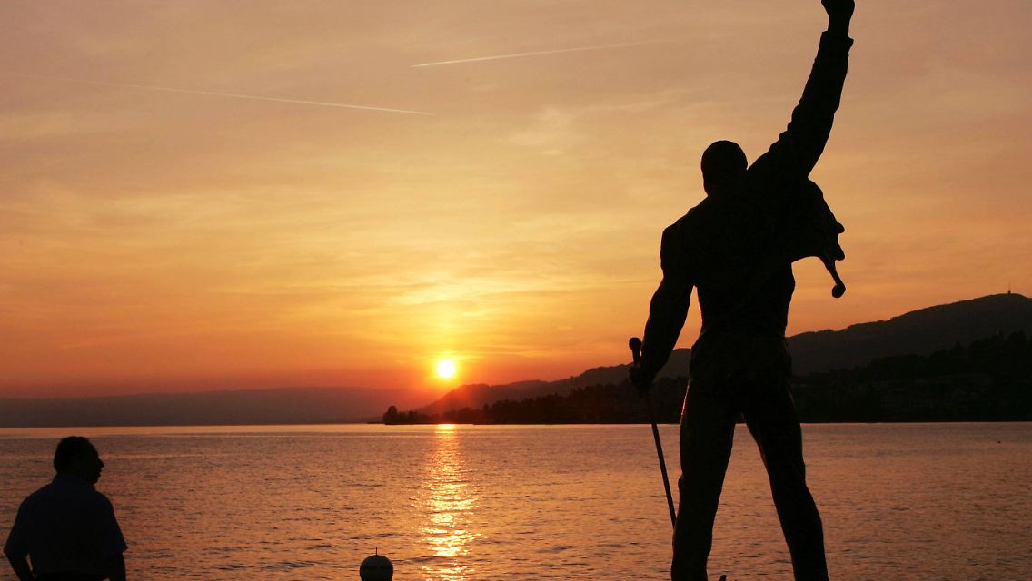 Freddie-Mercury-Statue am Genfer See.