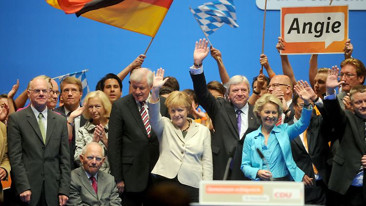 Angela Merkel im Bundestagswahlkampf 2013. Damals war sie noch die  unbestrittene Anführerin von CDU und CSU.