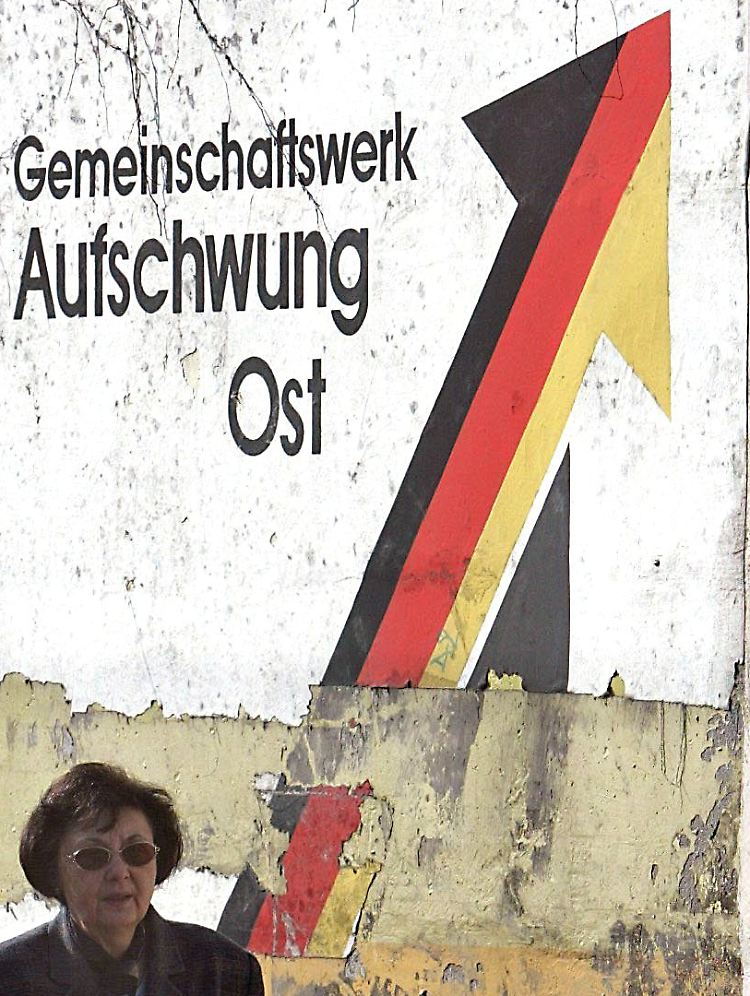 Verwitterte Willensbekundung in Magdeburg.