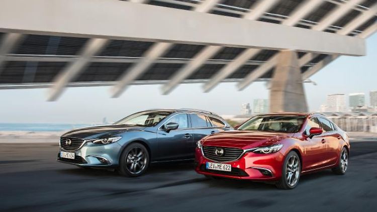 Doppelpack: Sowohl Kombi als auch Limousine des überarbeiteten Mazda6 kommen ab Mitte September zu den Händlern und starten beide zu Preisen ab 25.690 Euro.