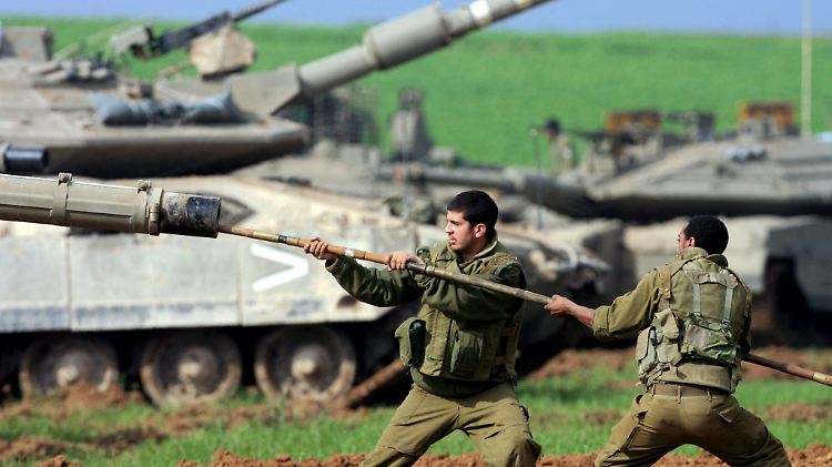 Israelische Soldaten nahe der Grenze zu Gaza.