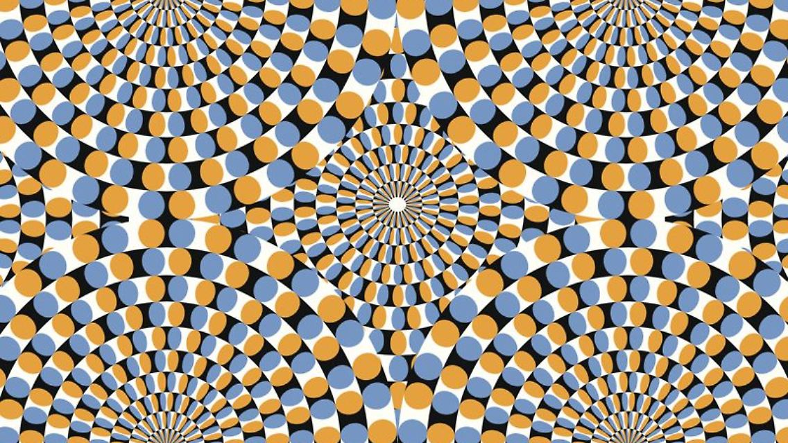 Scheinbar winden sich Schlangen-Kreise auf dem Bild "Rotating Snakes" von Akiyoshi Kitaoka, einem Meister der optischen Täuschungen.