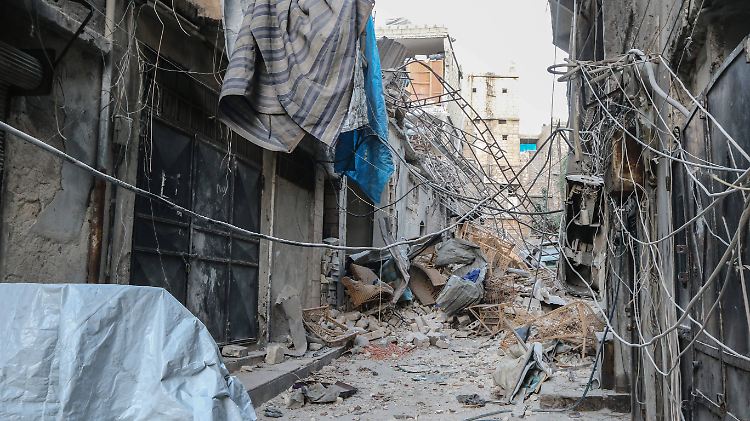 Schwere Zerstörung im Ostteil Aleppos.