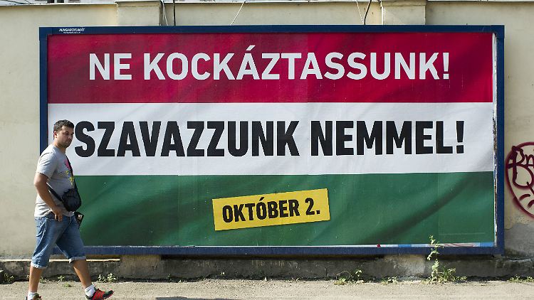 "Kein Risiko!", ruft die ungarische Regierung ihre Bürger auf. "Stimmen wir mit Nein!"