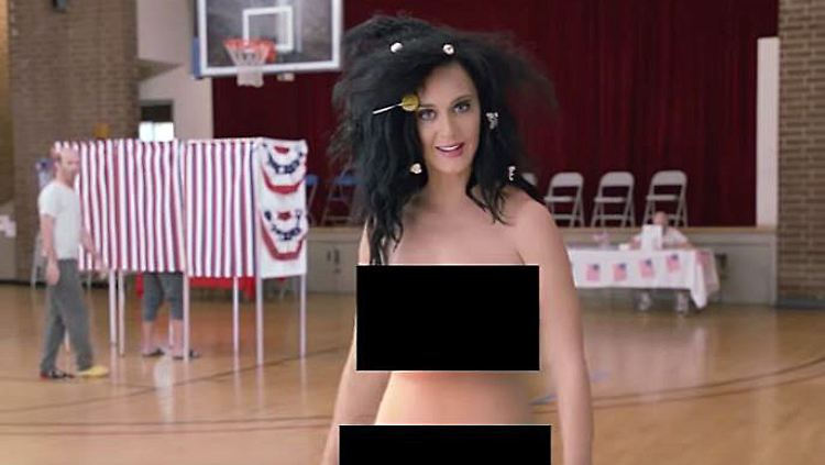 Katy Perry wirbt nackt für den US-Wahlkampf.