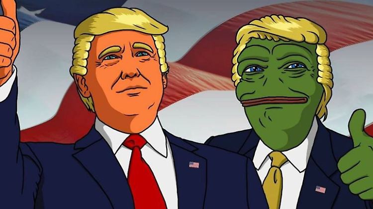 Pepe an der Seite von Donald Trump. 