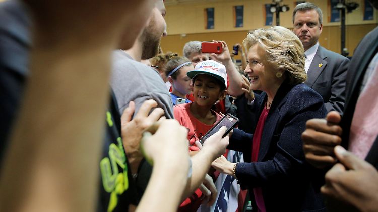 Hillary Clinton in North Carolina. In den Umfragen liegt sie hier zurück.