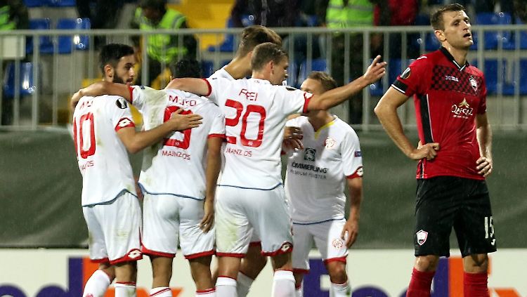 Spätes Glück: Der FSV Mainz quälte sich in Qäbälä mehr als gedacht.