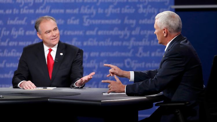 Pence überzeugt durch präsidialeres Auftreten.