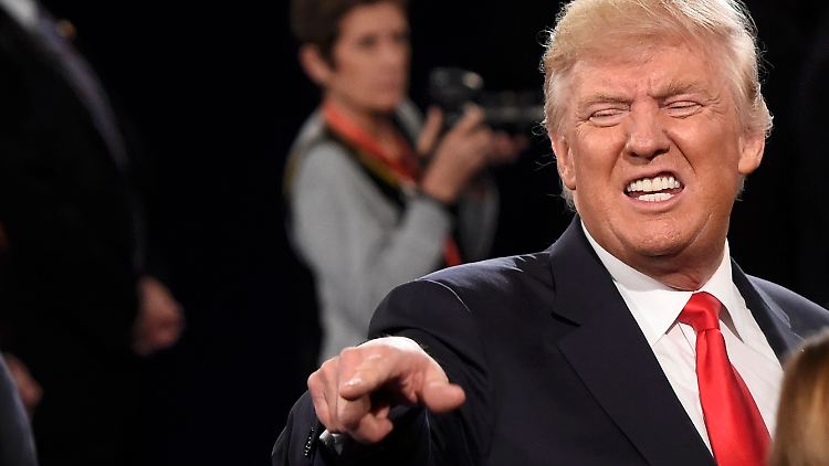 Gewohnt angriffslustig: Donald Trump im zweiten TV-Duell.