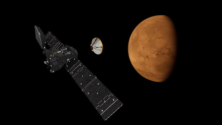 Sorgen heute für aufregende Momente: der Mars-Orbiter TGO und das Landegerät Schiaparelli.