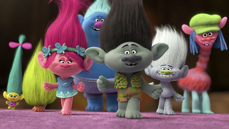 Alles so schön bunt hier: die Helden aus "Trolls".