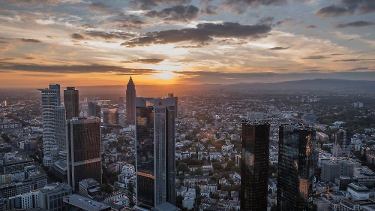 Blick auf das Frankfurter Bankenviertel.