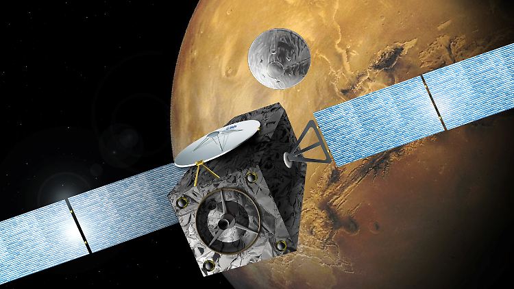 Der Satellit TGO sollte in eine Mars-Umlaufbahn einschwenken.