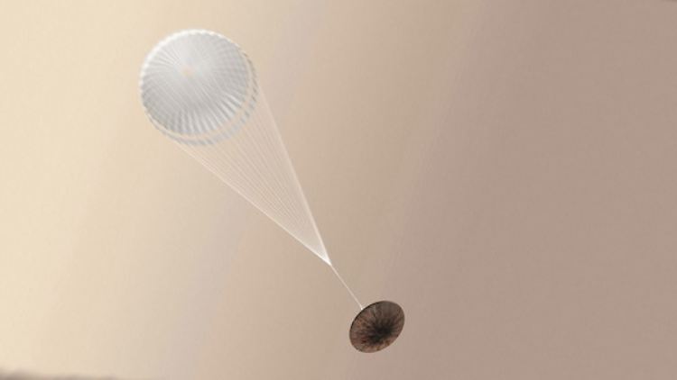 Der Fallschirm der Sonde soll sich bei der Landung noch geöffnet haben.