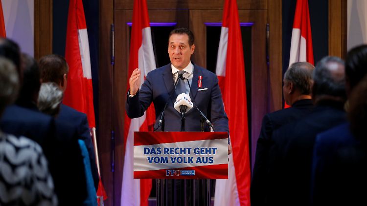 Heinz-Christian Strache bei seiner Rede mit dem Titel "Rede zur Lage der Nation aus freiheitlicher Sicht".