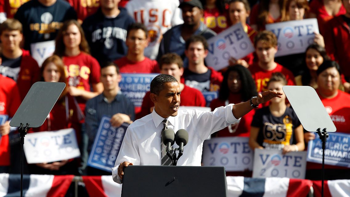 Wahlkampf auf Hochtouren: Präsident Barack Obama in Los Angeles.