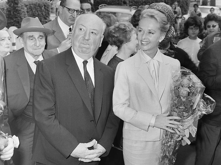 1963 in Cannes: Alfred Hitchcock und Tippi Hedren bei der Premiere des Films "Die Vögel".
