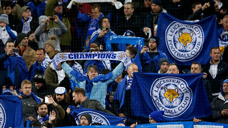Bestens gelaunt: Leicesters Fans in Kopenhagen.