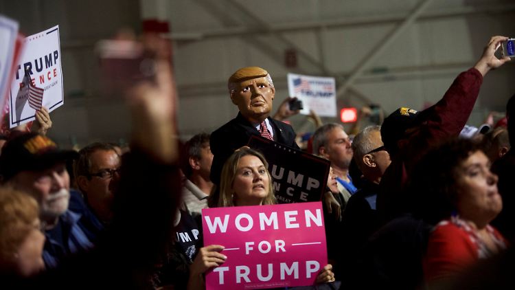 "Hoffentlich geht es gut aus": Trump-Anhänger bei einer Wahlkampfveranstaltung in Pennsylvania.