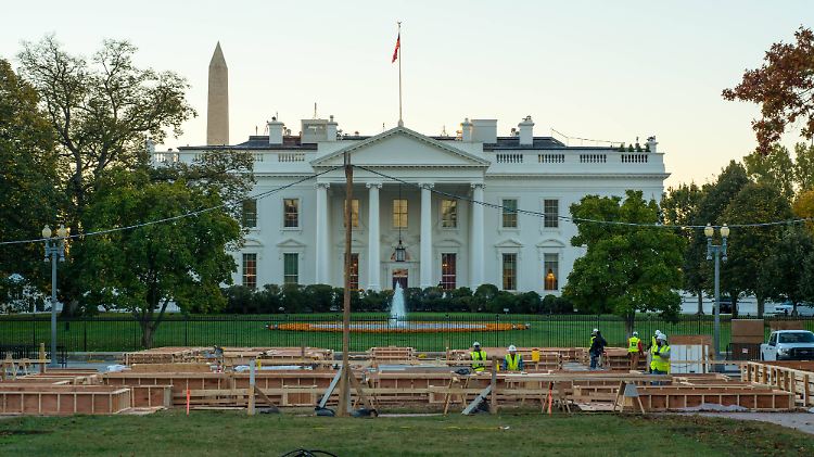 Das Weiße Haus am Wahltag. Am 20. Januar 2017 zieht Trump dort ein.