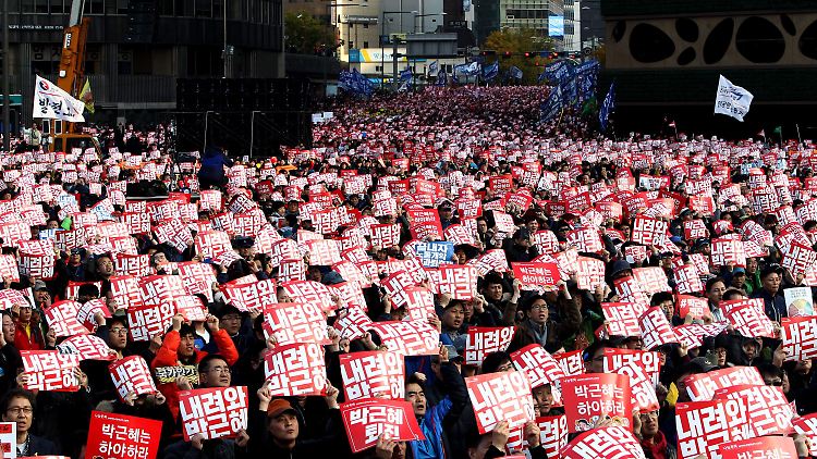 An dem Protestmarsch in Seoul beteiligten sich Männer, Frauen und Kinder, die aus allen Landesteilen in die Hauptstadt gekommen waren.