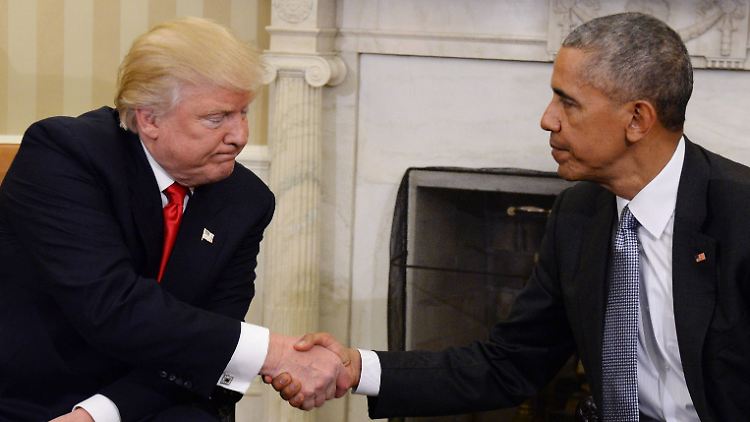 Zwei Väter, zwei Welten: Donald Trump und Barack Obama.