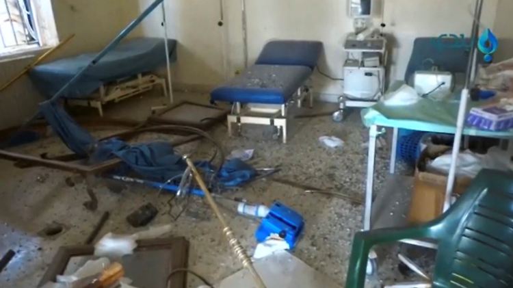 Dieses Bild soll die Klinik in Atarib westlich von Aleppo zeigen.