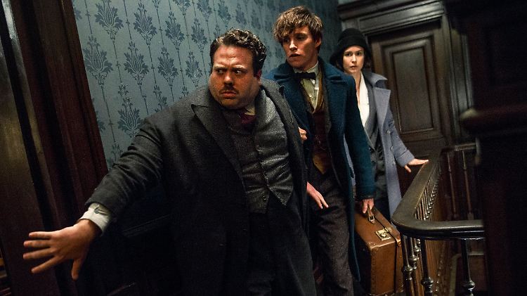 Jacob Kowalski (l.) entdeckt durch Newt Scamander (M.) eine völlig neue Welt.
