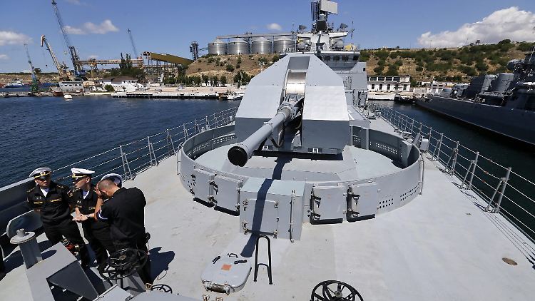 Die Fregatte "Admiral Grigorovich" war zuvor im Schwarzen Meer im Einsatz.