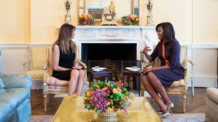Die scheidende und die künftige First Lady. Die eine ist Anwältin, die andere Ex-Model.