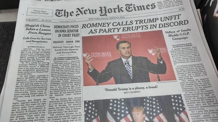 Donald Trump ist die Berichterstattung der "New York Times" seiner Person gegenüber zu kritisch. 