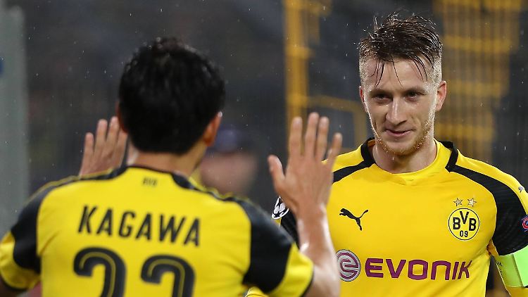 Rückkehrer Marco Reus und Shinji Kagawa erzielten zusammen fünf der acht BVB-Tore.