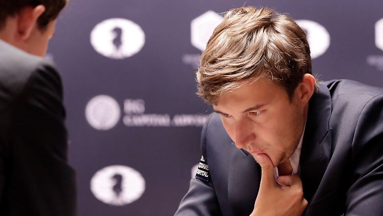 Sergej Karjakin bliebt vorsichtig (Foto vom 21.11.).