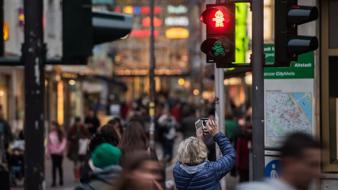 Mainzel- statt Ampelmännchen: Das gibt's nur in Mainz.