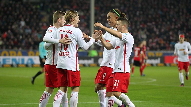 Vier Tore erzielte Leipzig beim den Mitaufsteiger.