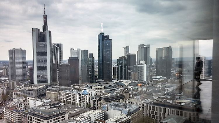 Blick über die Skyline von Frankfurt.
