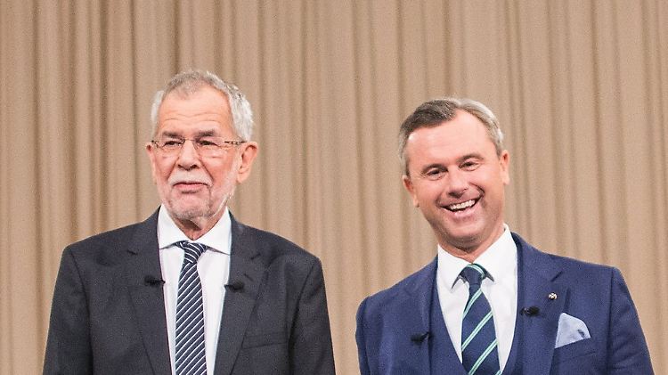 Rechts Hofer, links Van der Bellen. Einer der beiden wird österreichischer Bundespräsident.