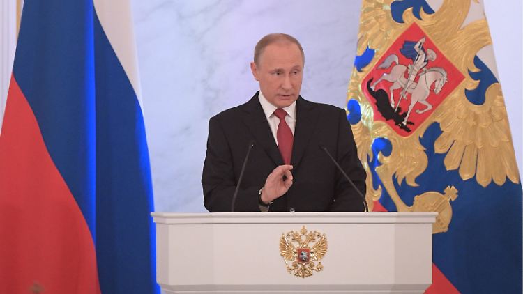 In seiner Rede an die Nation markiert Wladimir Putin den Anti-Doping-Vorkämpfer.