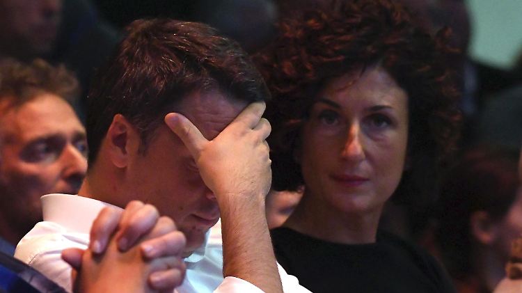 Können das Ergebnis nicht fassen: Renzi und seine Frau