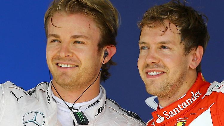 Nico Rosberg (l.) geht und Sebastian Vettel kommt nicht.