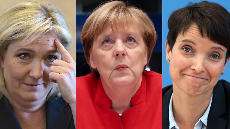 Für sie wird 2017 ein spannendes Jahr (v.l.): Marine Le Pen will französische Präsidentin werden, Angela Merkel Bundeskanzlerin bleiben und AfD-Chefin Frauke Petry in den Bundestag.